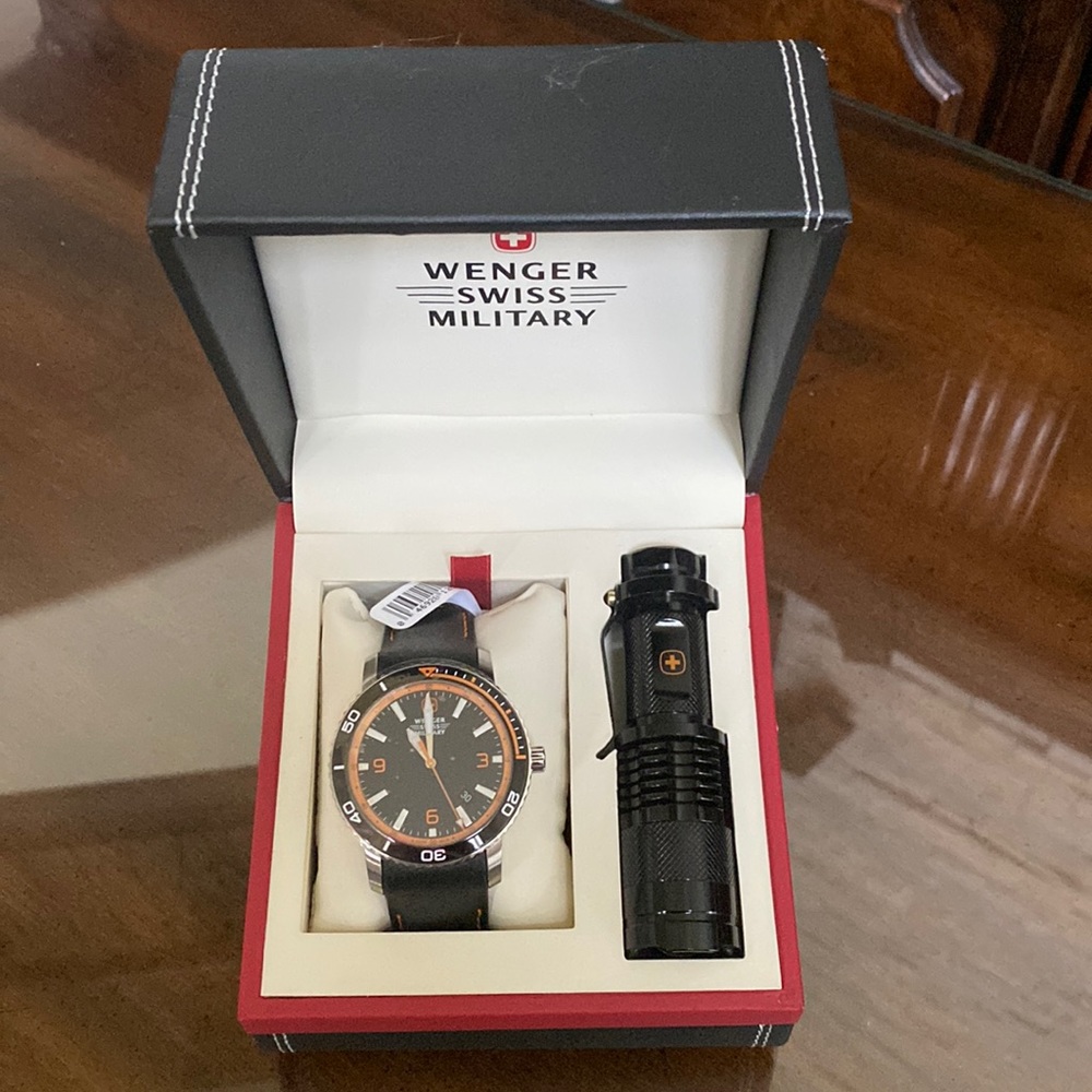 Wenger Swiss Army watch and flashlight